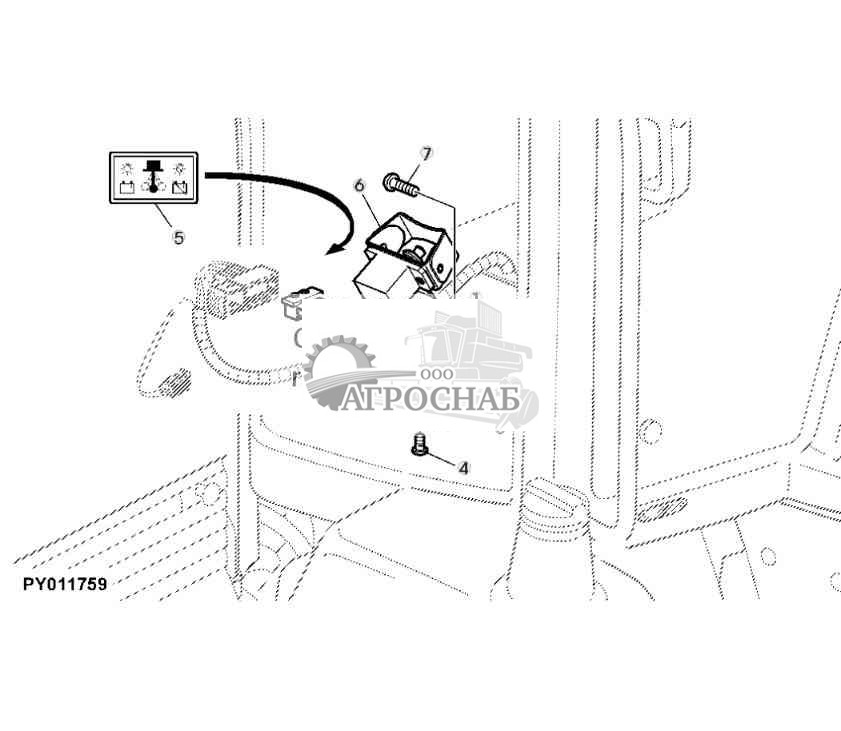 ВЫКЛЮЧАТЕЛЬ АККУМУЛЯТОРНОЙ БАТАРЕИ, ВНУТРИ КАБИНЫ (ДЛЯ ШВЕЦИИ) 